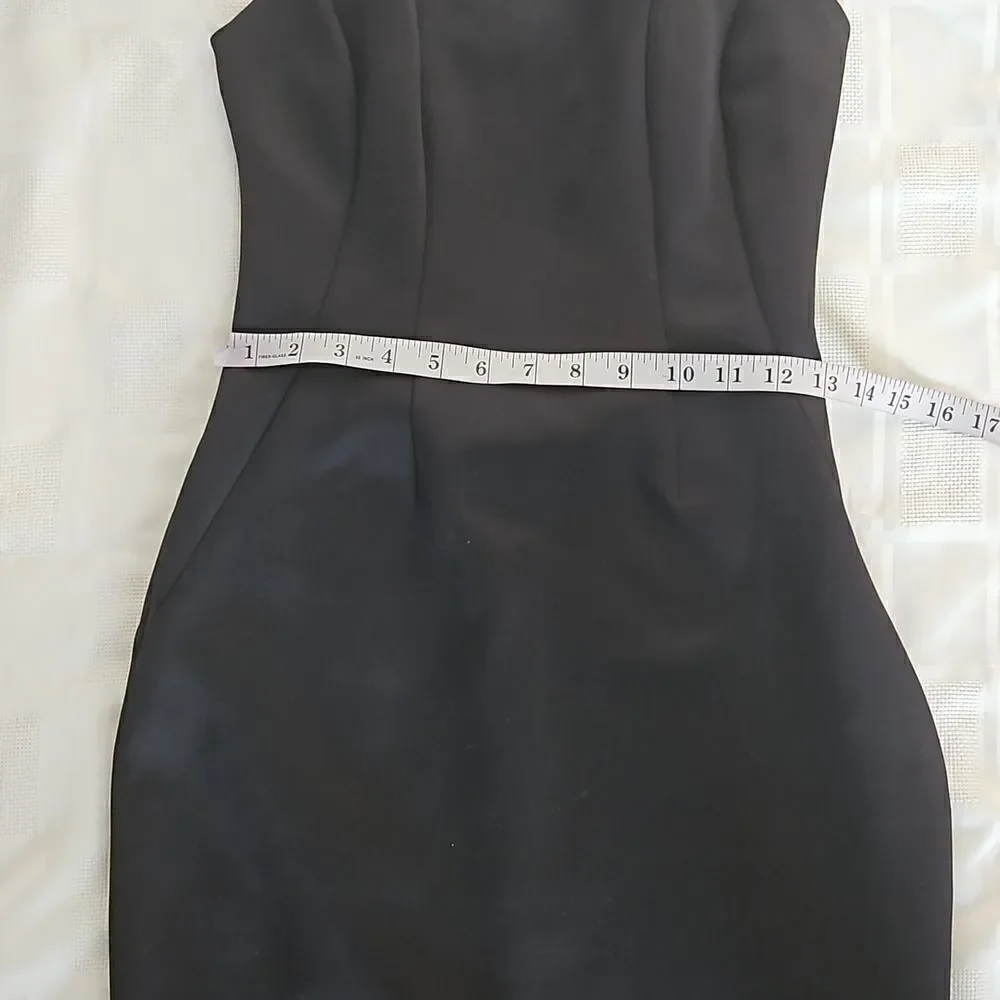 HP Marciano Cocktail Bodycon Midi  Dress With Sheer Back Small Black - Picture 6 of 16